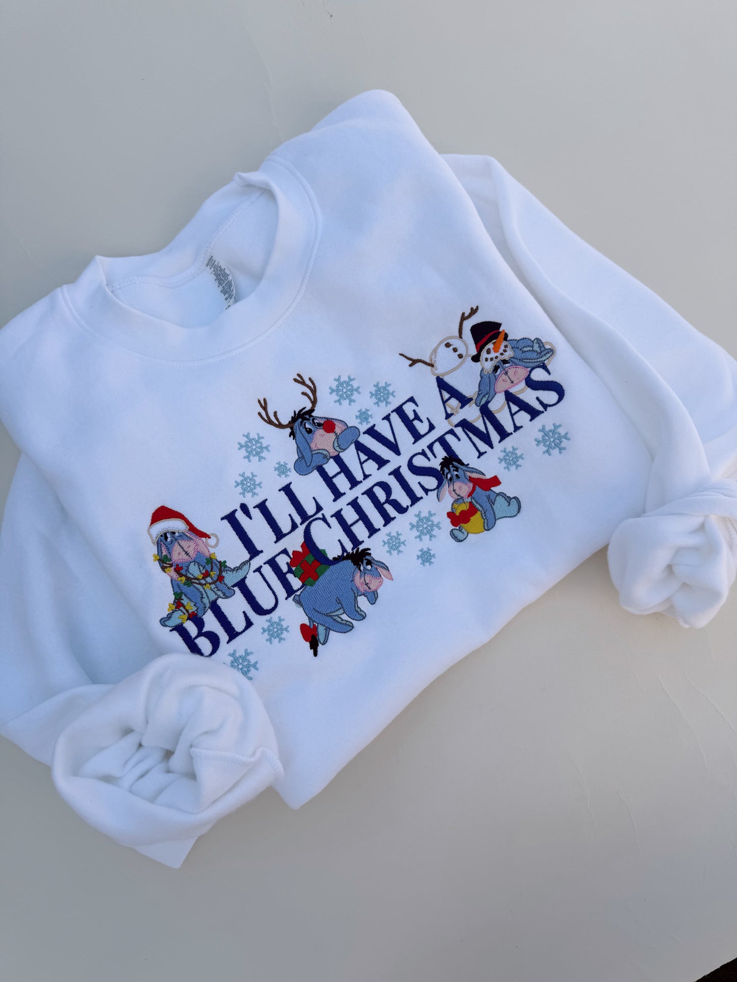 Blue Christmas embroidered crewneck PRE-ORDER (11/21-12/3)