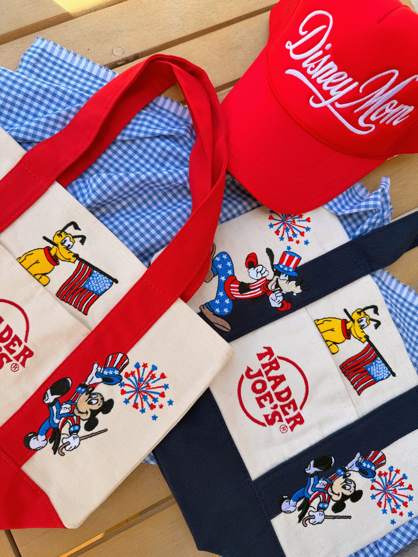 Embroidered Americana mini totes (Ready to Ship)