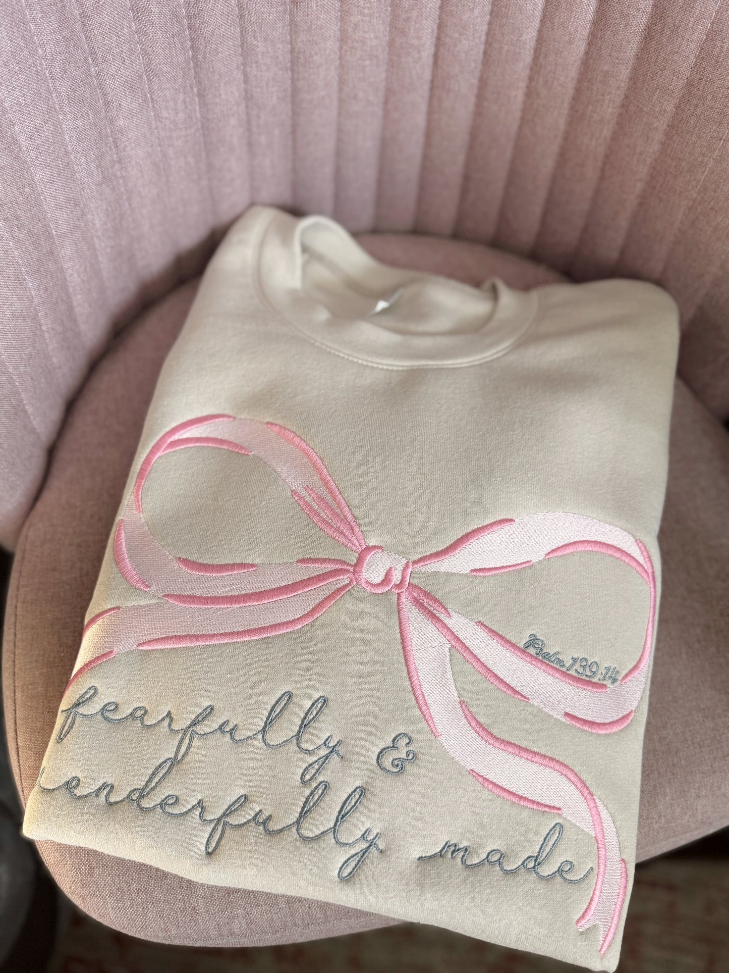 Fearfully and Wonderfully made embroidered crewneck (11/21-12/3)