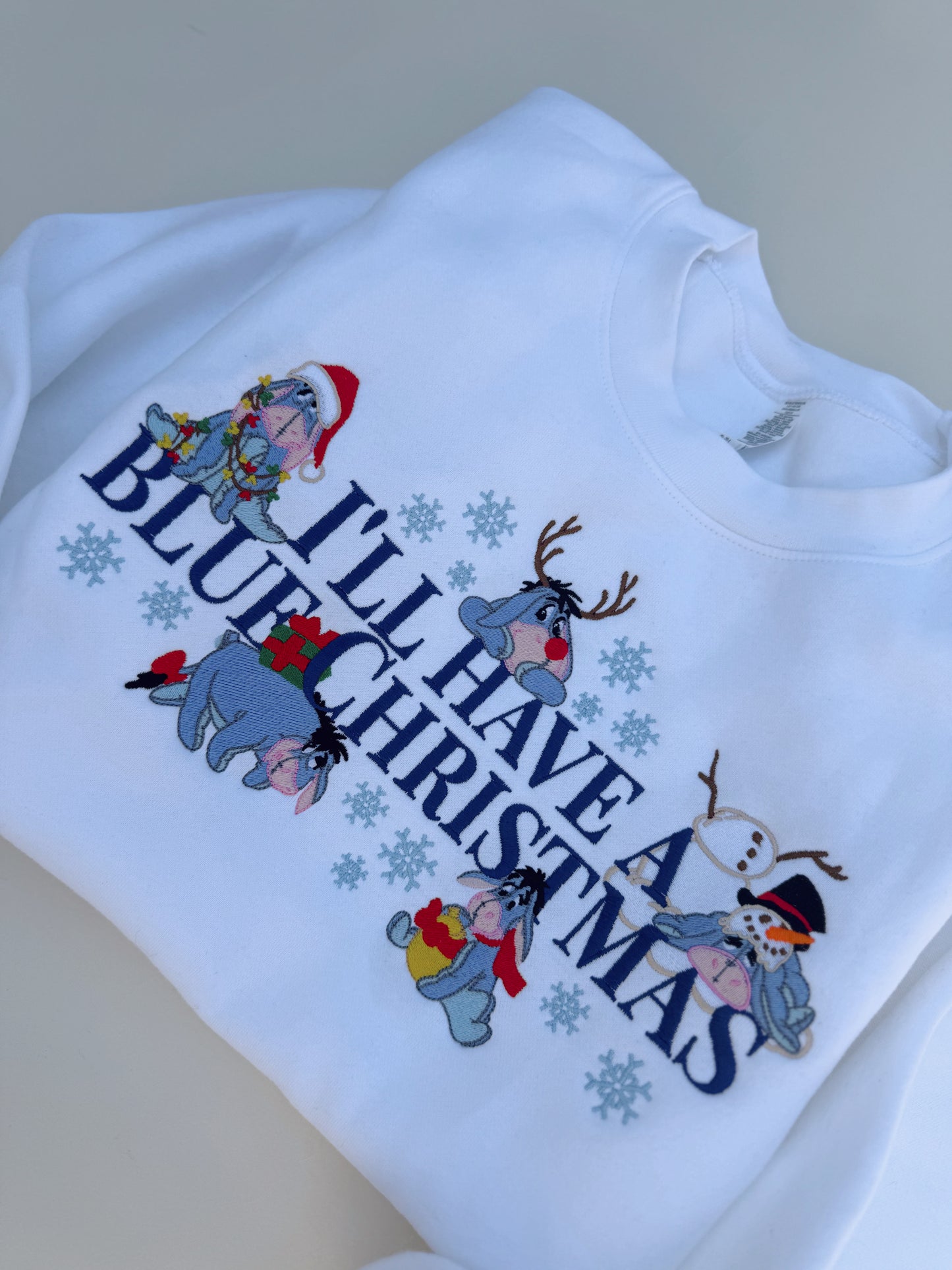 Blue Christmas embroidered crewneck PRE-ORDER (11/21-12/3)