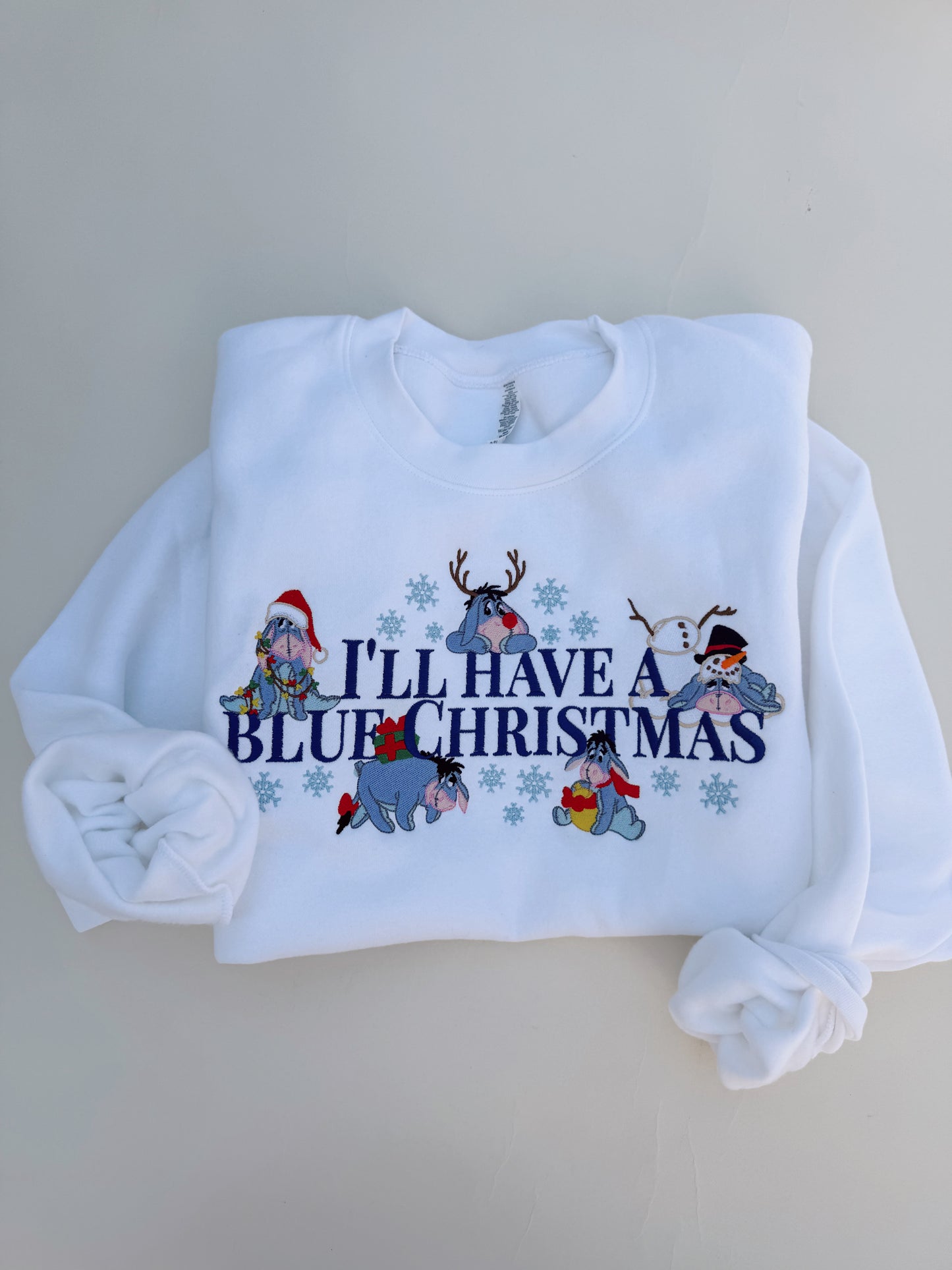 Blue Christmas embroidered crewneck PRE-ORDER (11/21-12/3)