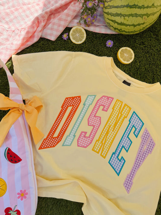 Embroidered Gingham Tee PRE ORDER (MID JUNE)
