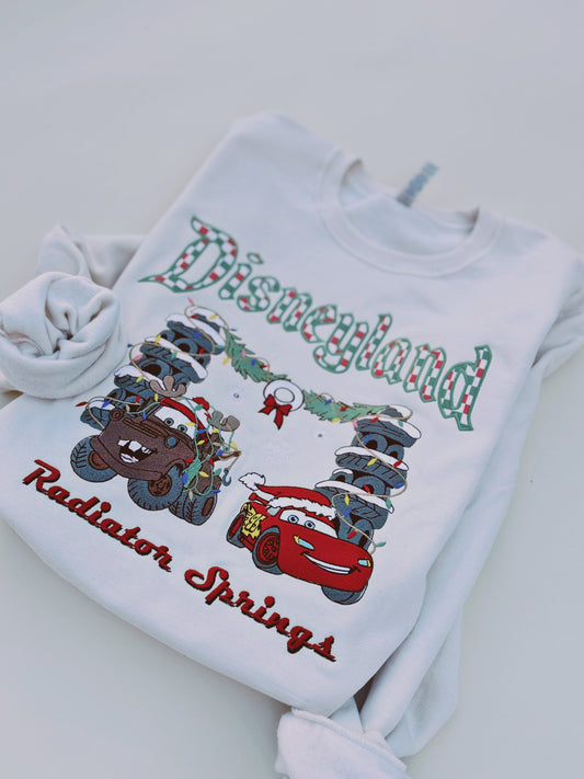 Cars Christmas embroidered crewneck PRE ORDER (11/21-12/3)