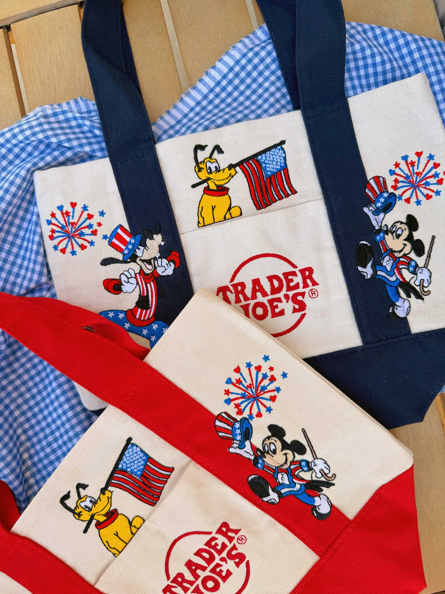 Embroidered Americana mini totes (Ready to Ship)