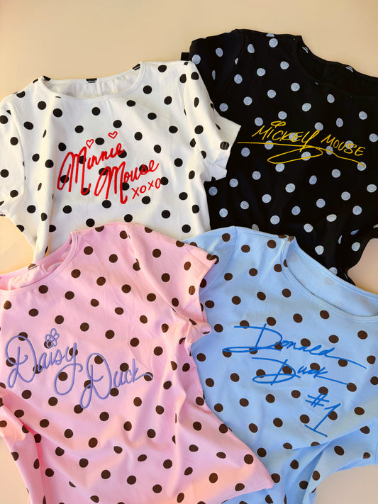 Polka Dot Embroidered signature top PRE-ORDER (EARLY/MID AUG)