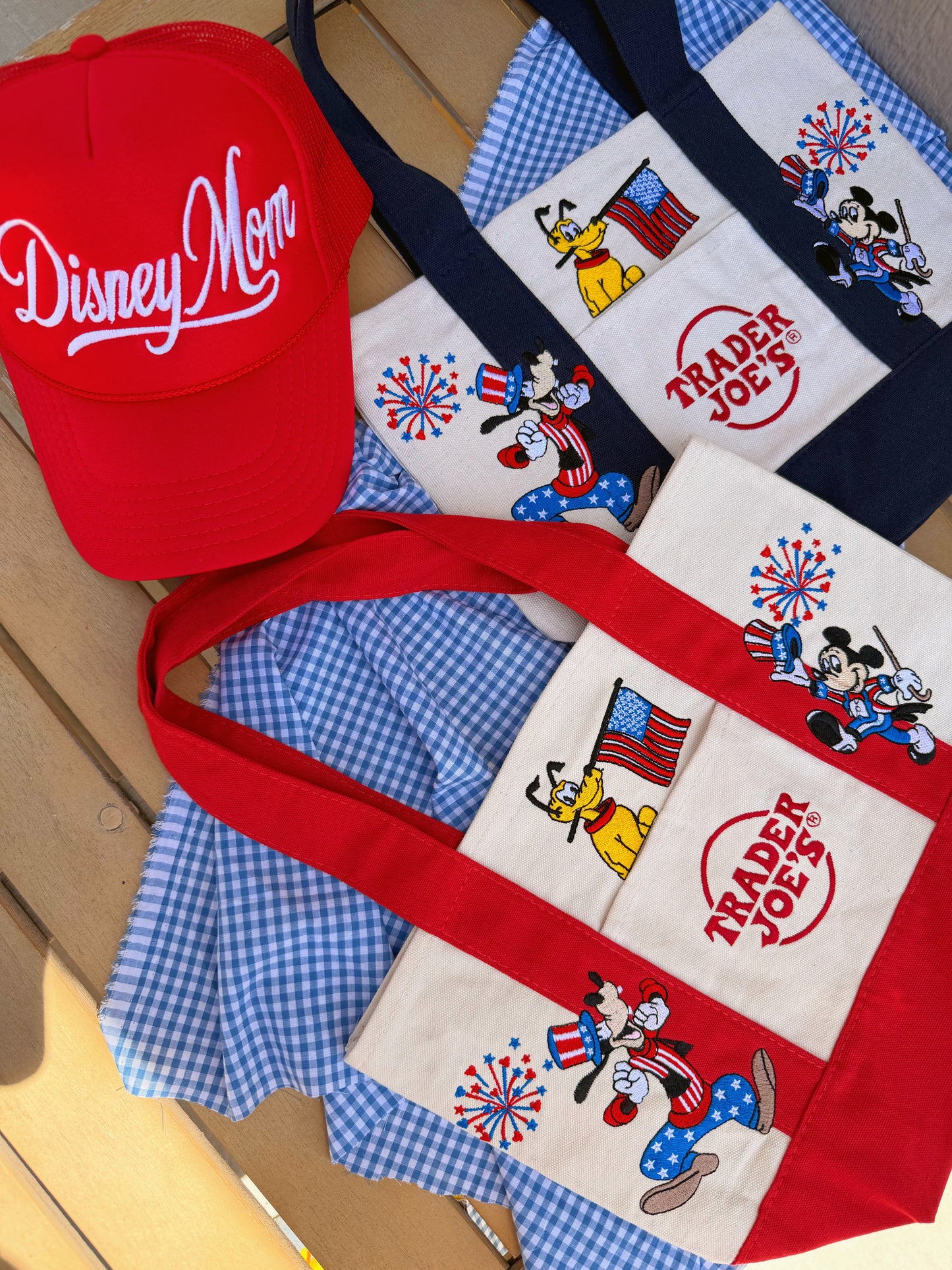 Embroidered Americana mini totes (Ready to Ship)