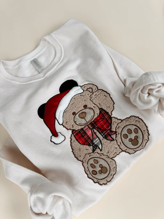 Christmas Teddy embroidered crewneck PRE-ORDER (11/21-12/3)