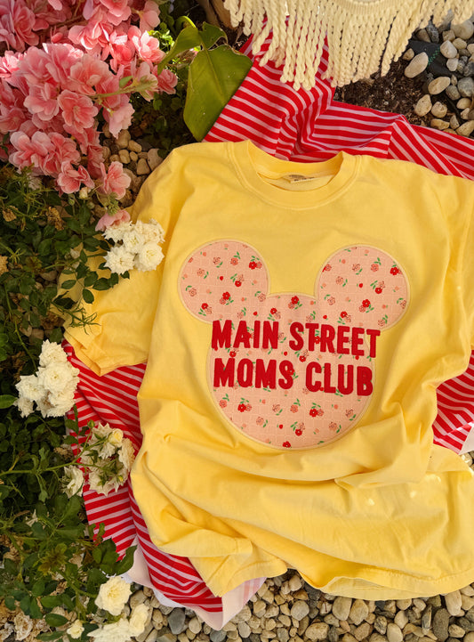 Floral Main Street Moms embroidered T-SHIRT PRE-ORDER (LATE JUNE/EARLY JULY)