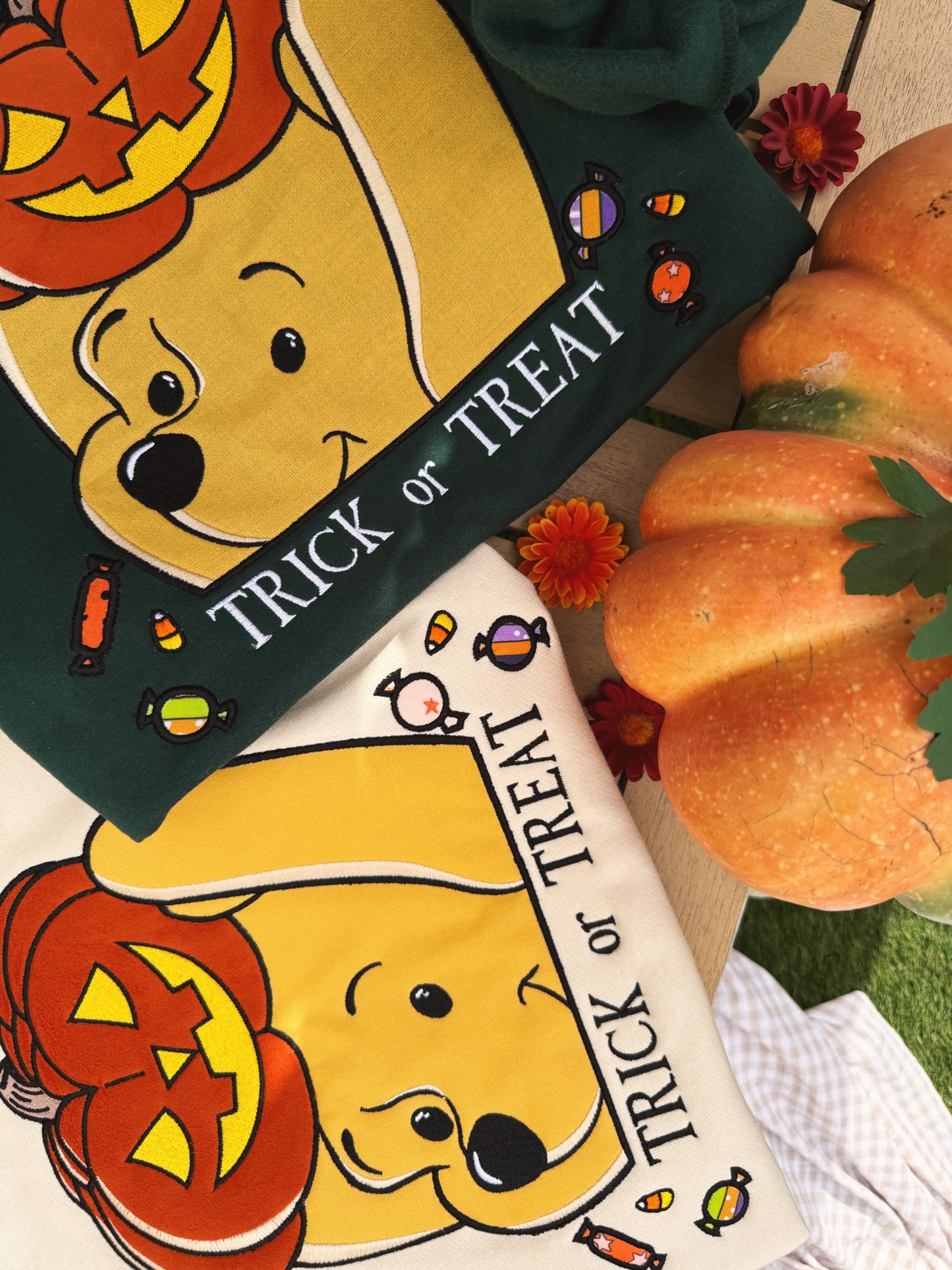 Trick or Treat Bear Embroidered sweatshirt (PRE ORDER MID/LATE AUG)