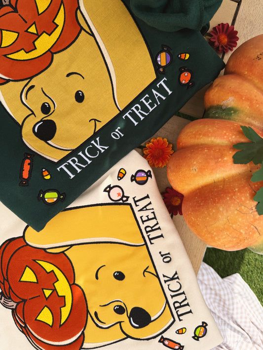 Trick or Treat Bear Embroidered sweatshirt (PRE ORDER MID/LATE AUG)