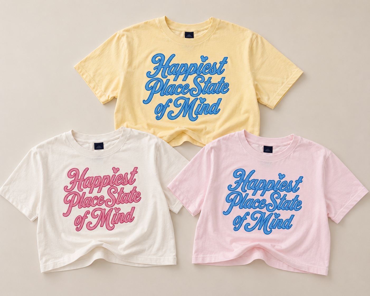 Embroidered Happiest place Tee PRE ORDER (MID JUNE)