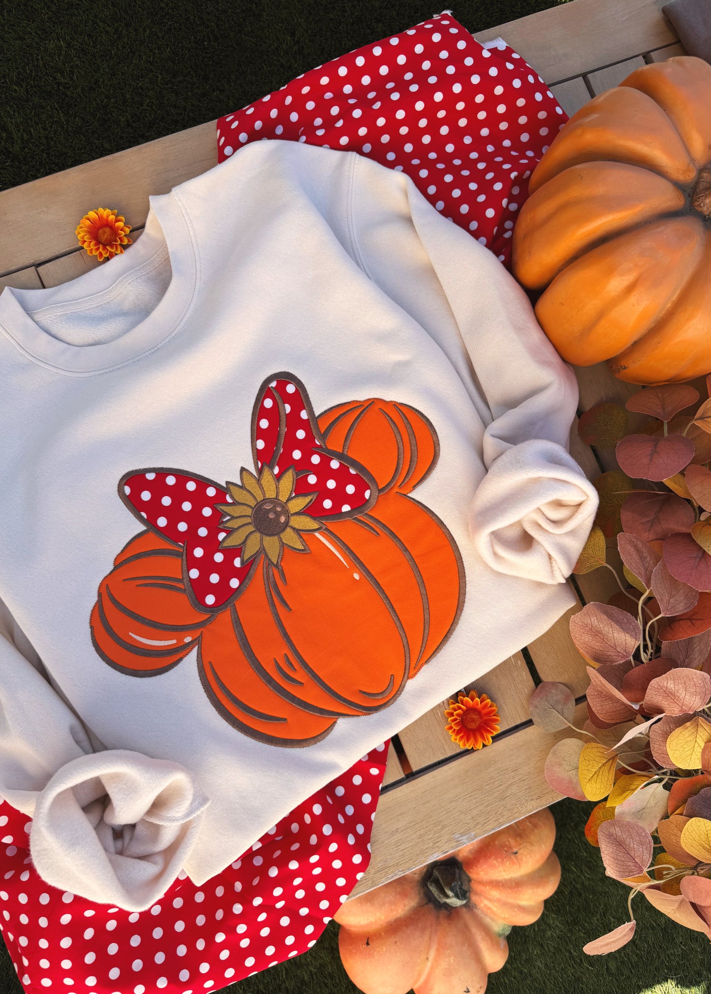 Harvest Sunflower Pumpkin Embroidered sweatshirt (PRE ORDER MID/LATE AUG)