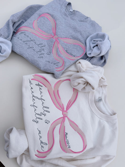 Fearfully and Wonderfully made embroidered crewneck (11/21-12/3)