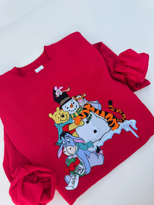 Acre wood Christmas embroidered crewneck PRE-ORDER (11/21-12/3)