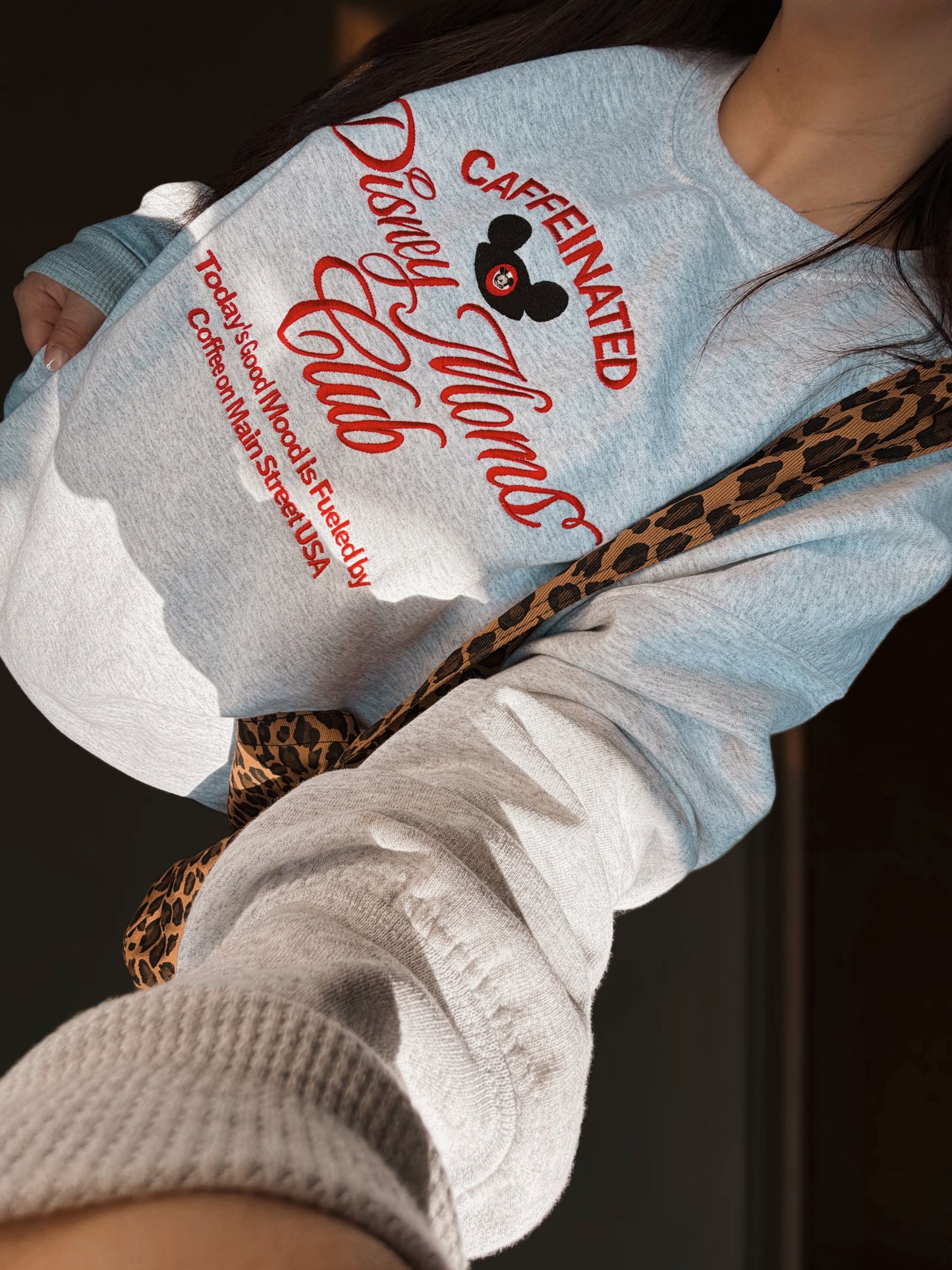 Caffeinated Mom Club Embroidered crewneck PRE ORDER(LATE March)