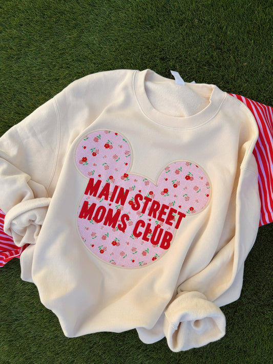 Floral Main Street Moms Embroidered Crewneck (LATE JUNE/EARLY JULY)