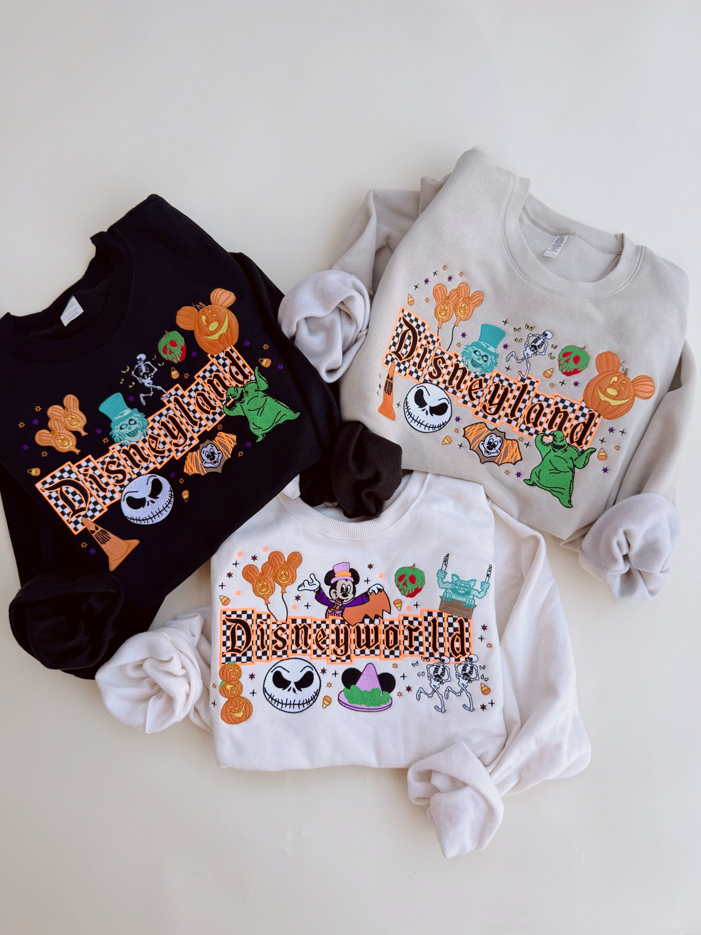 Checkered Spooky Parks embroidered crewneck PRE-ORDER(MID/LATE AUG)