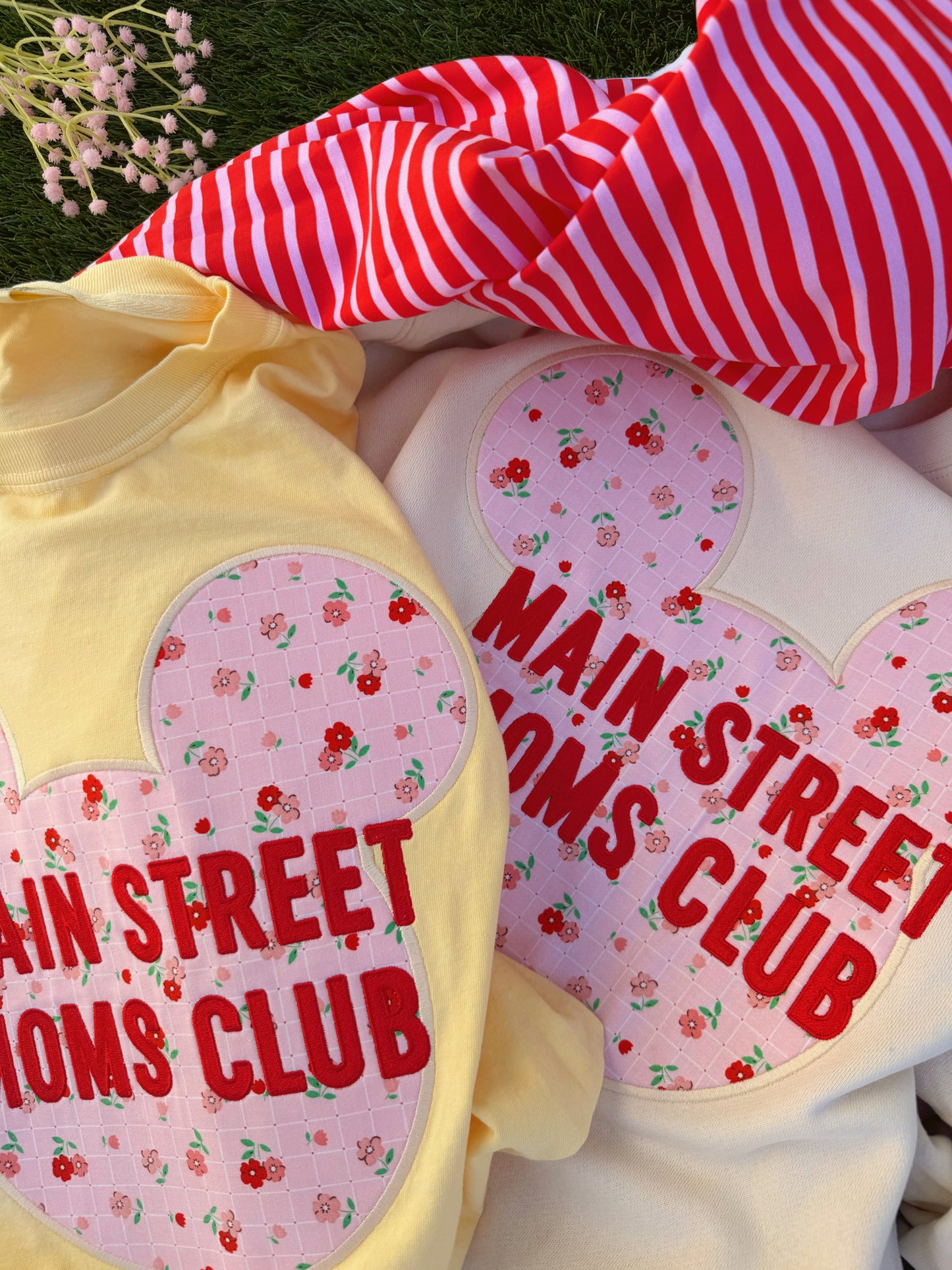Floral Main Street Moms embroidered T-SHIRT PRE-ORDER (LATE JUNE/EARLY JULY)