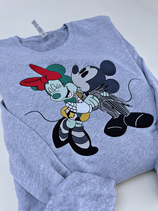 Jack and Sally embroidered crewneck PRE ORDER  (LATE SEPT/EARLY OCT)