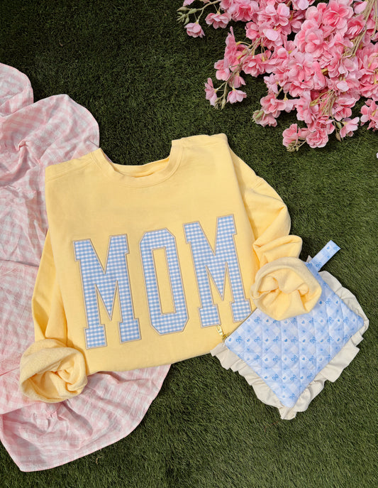 MOM appliqué embroidered crewneck PRE ORDER (EARLY MAY)
