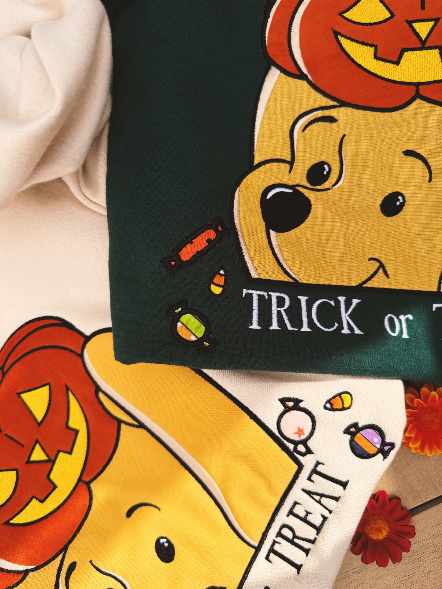Trick or Treat Bear Embroidered sweatshirt (PRE ORDER MID/LATE AUG)