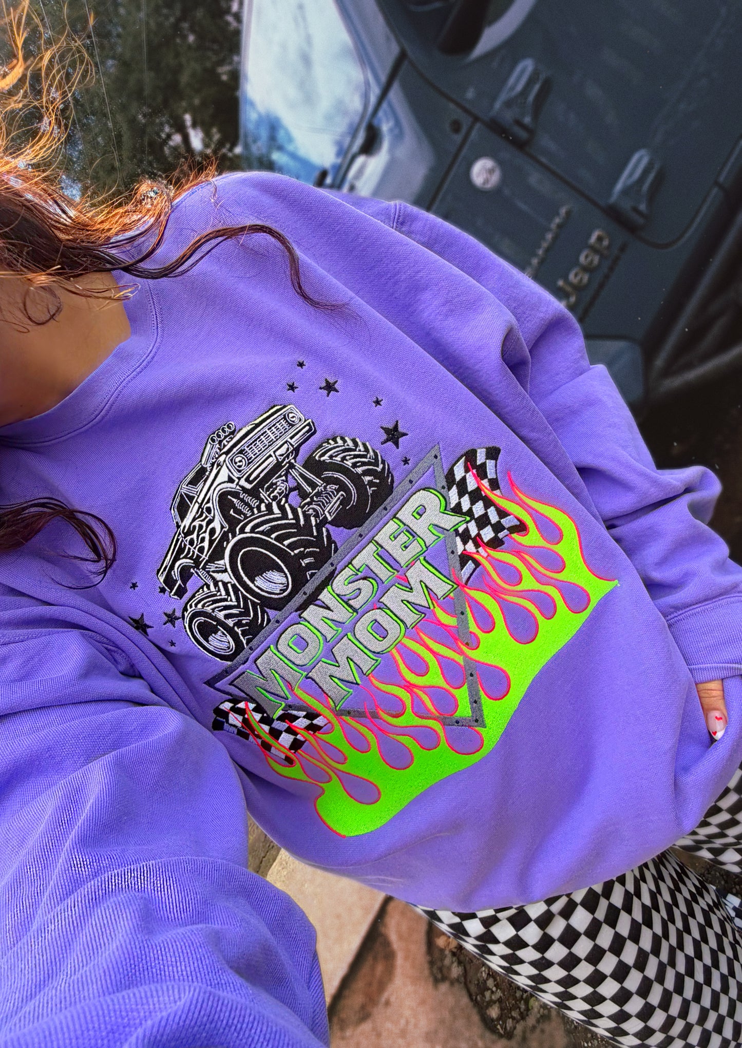 Monster Mom embroidered crewneck PRE ORDER (LATE MARCH)